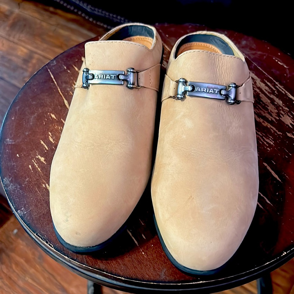 Creamy Tan Ariat Suede Clogs Ats View 2